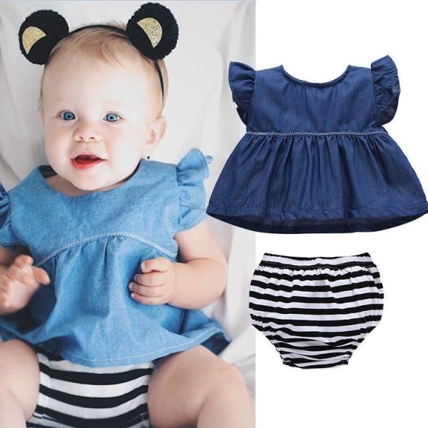 送料無料 子ども用 子ども服 ベビー服 キッズ服 高級品 赤ちゃん 上下ペア セットアップ 上下セット ボタン ウイングスリー ノースリーブ フリルスリーブ