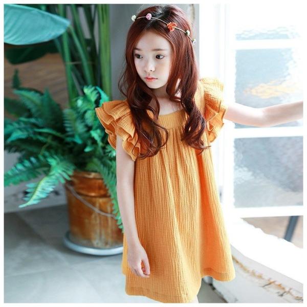 ボックスワンピース Aラインワンピース ミニワンピース 夏 子供服 女の子 女児 小学生 キッズ スクエアネック