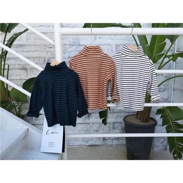 送料無料 ハイネック カットソー タートルネック ボーダー フリース素材 長袖 ベビー 男 キッズ 可愛い 高品質 こども 子供 キッズ用 子ども用 子供服