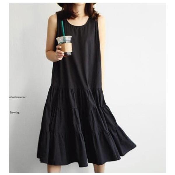 送料無料 春ワンピース 裾フレア ノースリーブ レディース ベーシックワンピース お出かけ P495 ゆったり 体型カバー カジュアル 人気激安 普段着