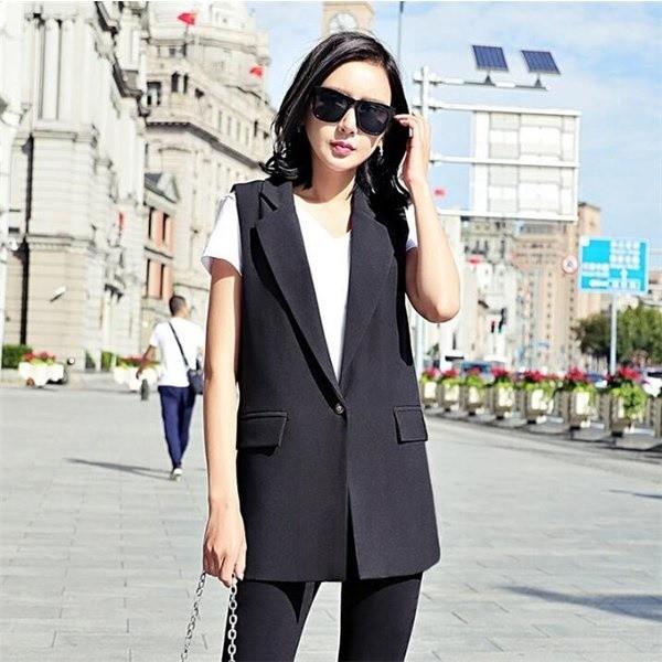 送料無料 ベスト レディース ノースリーブ ロング トレンチベスト スーツコート 無地 おしゃれ カジュアル 黒 Ol メーカー在庫限り品 ファッション トップス 通勤