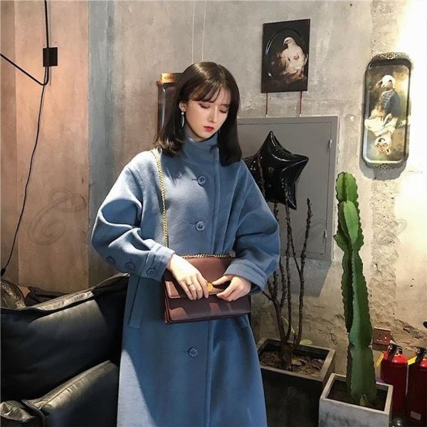 送料無料18春秋新作レディースロングコート立ち襟チェスターコート通勤通学スプリングコートシンプルカジュアルアウター春秋冬きれいめ 贈与