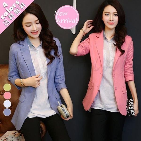 激安特価品 送料無料18秋新作七分袖カジュアルスーツレディース綿麻フォーマルテーラードジャケット通勤ビジネスアウターオフィスサマー春夏秋
