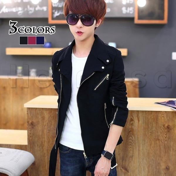 送料無料18春新作メンズジャケットスプリングコートブルゾンファッションスリム上着薄手ショート