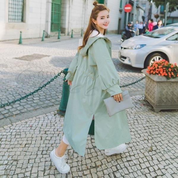 商品 送料無料18春新作トレンチコートスプリングコートゆったりレディースフード付き両面着カジュアル体型カバーファッションアウターおしゃれ