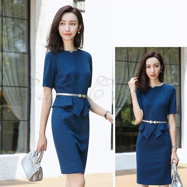 送料無料ワンピース半袖レディース細身膝丈フォーマルビジネススーツ代通勤40代30代結婚式50代入学式二次会卒業式入園式 並行輸入品