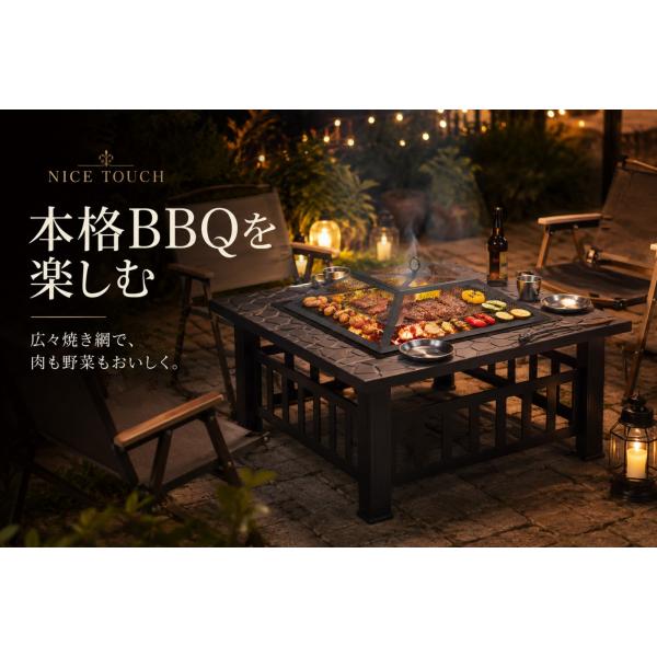NiceTouch �t�@�C���[�s�b�g �����Α� BBQ�R���� �o�[�x�L���[�O���� �ē� �o�[�x�L���[ �e�[�u�� �����Α� �ƒ�p �� �͘F���� 1�䑽���y�W���^�C�v�z ���i�摜1