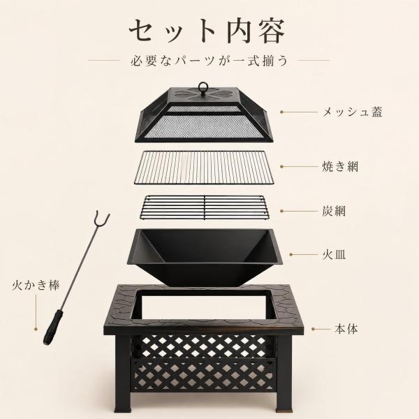 NiceTouch �t�@�C���[�s�b�g �����Α� BBQ�R���� �o�[�x�L���[�O���� �ē� �o�[�x�L���[ �e�[�u�� �����Α� �ƒ�p �� �͘F���� 1�䑽���y�n�C�^�C�v�z ���i�摜3