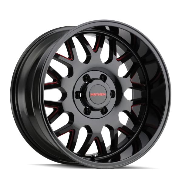 【並行輸入品】 MAYHEM TRIPWIRE 8110 Gloss Black Milled Prism RED 20X9 6 135/6 1