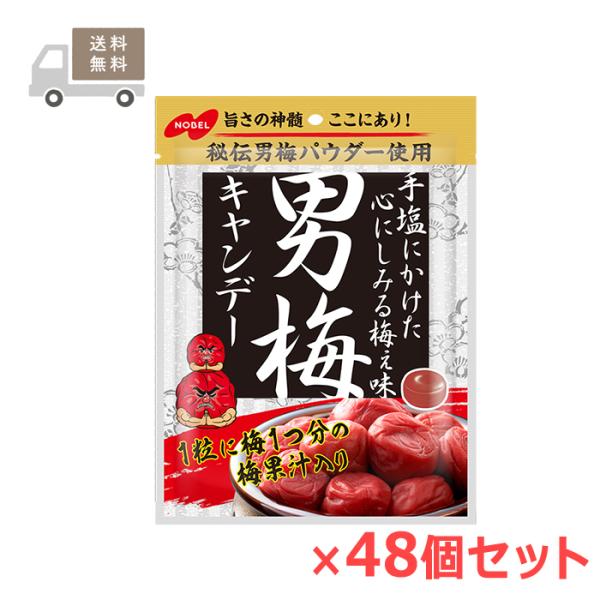 ＜ケース販売・送料無料＞男梅キャンデー 80g×48個セット ノーベル製菓