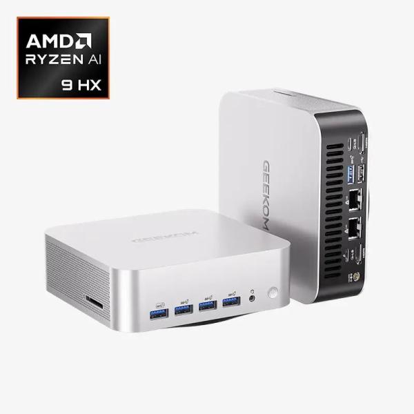 他サイト： GEEKOM AI PC A9 MAX ミニPC AMD Ryzen AI 9 HX 370 搭載 128GB RAM+16TB SSD 32GB DDR5+1TB SSD 4画面 8K出力 LAN×2 WiFi 7 Win11 Pro ゲーミング 3年保証の商品画像