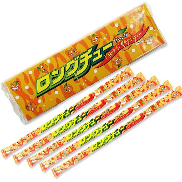 やおきん ロングチュー オレンジ (36本入) 駄菓子 お菓子
