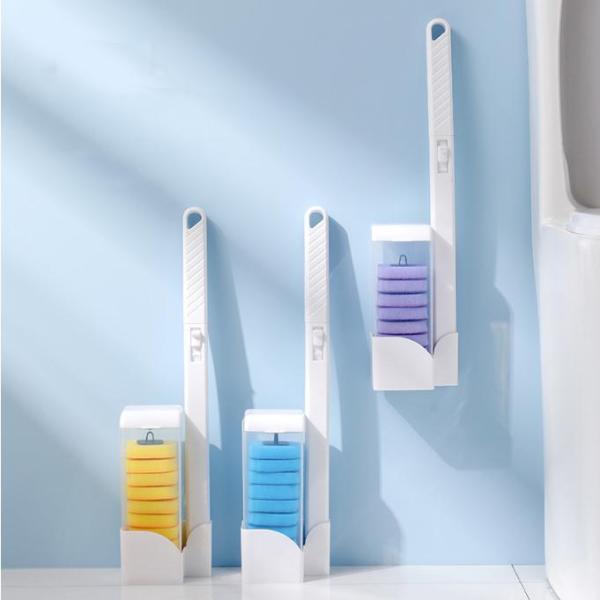 使い捨て トイレブラシ 壁掛け 清潔クリーナー 衛生的 スポンジ替え セット