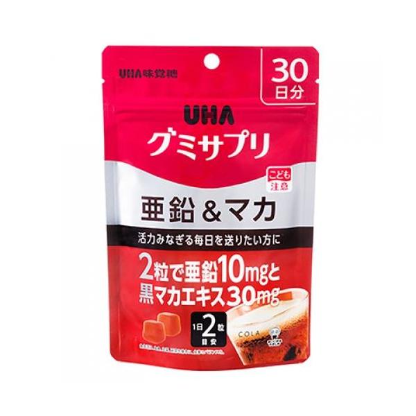 他サイト： 訳アリ 賞味期限2027/2/1　　UHA味覚糖 グミサプリ 亜鉛＆マカ 30日分 60粒の商品画像