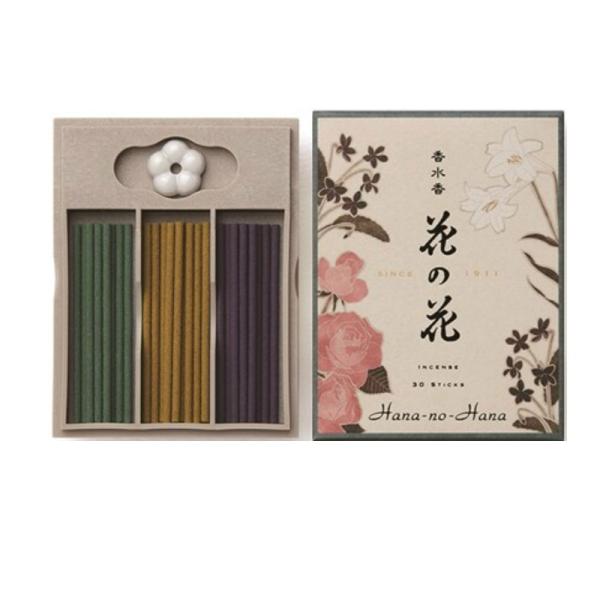 「花の花」は100年のロングセラーブランドです。明治から平成までいずれの時代も愛され続けてきました。今でこそ様々な香りを選ぶことができますが、「花の花」は、その礎となったお香です。■生産地：日本■素材・成分：椨の樹皮粉・香料