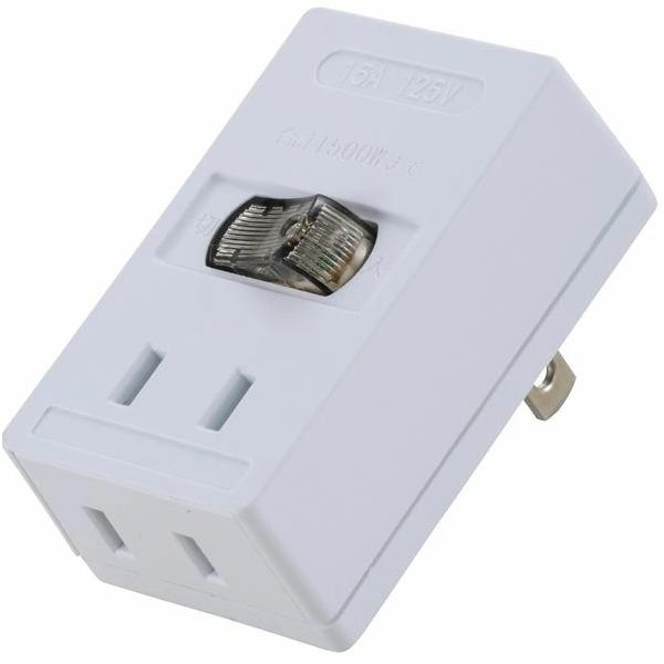 他サイト： スイッチ付き節電タップ 2個口(差込口) HS-TMP2A2-W LEDスイッチ付タップ オーム電機 OHM JAN：4971275014169の商品画像