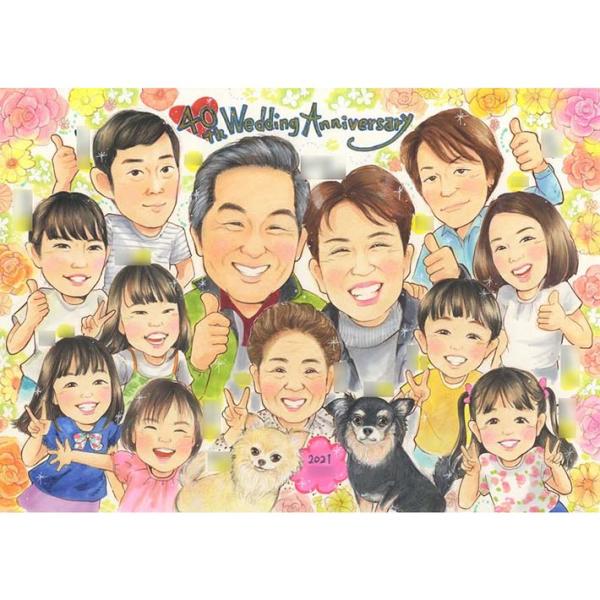 ・下描き満足保証・納期厳守・人気の似顔絵作家ずっと飾れる満足度の高い似顔絵をお届けします【ご利用の多いシーン】お祝い プレゼント 贈り物 ギフト 贈呈用 還暦 古希 喜寿 傘寿 米寿 卒寿 白寿 百寿 長寿 結婚記念日 金婚式 結婚50周年...