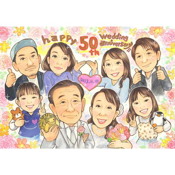 ・下描き満足保証・納期厳守・人気の似顔絵作家ずっと飾れる満足度の高い似顔絵をお届けします【ご利用の多いシーン】お祝い プレゼント 贈り物 ギフト 贈呈用 還暦 古希 喜寿 傘寿 米寿 卒寿 白寿 百寿 長寿 結婚記念日 金婚式 結婚50周年...