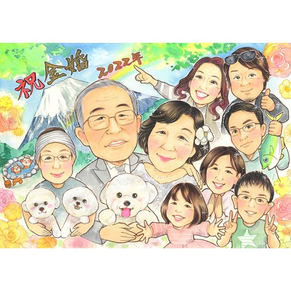 ・下描き満足保証・納期厳守・人気の似顔絵作家ずっと飾れる満足度の高い似顔絵をお届けします【ご利用の多いシーン】お祝い プレゼント 贈り物 ギフト 贈呈用 還暦 古希 喜寿 傘寿 米寿 卒寿 白寿 百寿 長寿 結婚記念日 金婚式 結婚50周年...