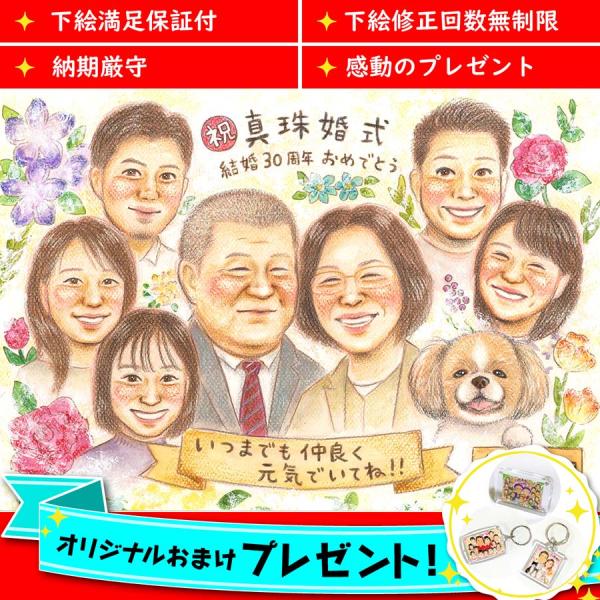 ・下描き満足保証・納期厳守・人気の似顔絵作家ずっと飾れる満足度の高い似顔絵をお届けします【ご利用の多いシーン】お祝い プレゼント 贈り物 ギフト 贈呈用 還暦 古希 喜寿 傘寿 米寿 卒寿 白寿 百寿 長寿 結婚記念日 金婚式 結婚50周年...