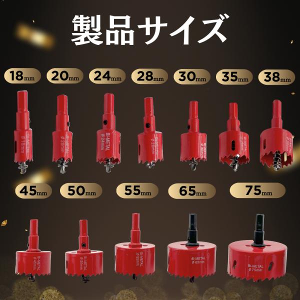 �z�[���\�[ �Z�b�g 12�{ �� ���a 18����-75mm �o�C���^���� HSS�f�� ���n�݌v �o�l�t�� �X�v�����O�Z���^�[�h�����t�� �}�L�^ �݊� (HOS1201) ���i�摜2