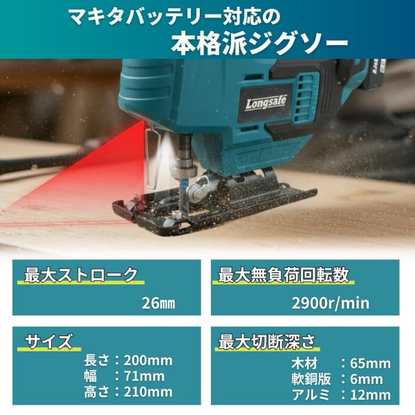 �W�O�\�[ �d���̂����� �[�d�� �d���W�O�\�[ �R�[�h���X �d�� �d�� �ؒf 18V 14.4V �o�b�e���[ �Ή� �}�L�^ 18V �o�b�e���[ �݊� (JIG02-BL) ���i�摜1