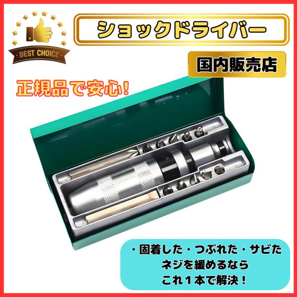 ショックドライバー ビットケースセット ネジ外し 工具 クロムバナジウム鋼 ビット なめたネジ 錆びたネジ 固着したネジなどを外す 回転方向指定可能（SDC01）