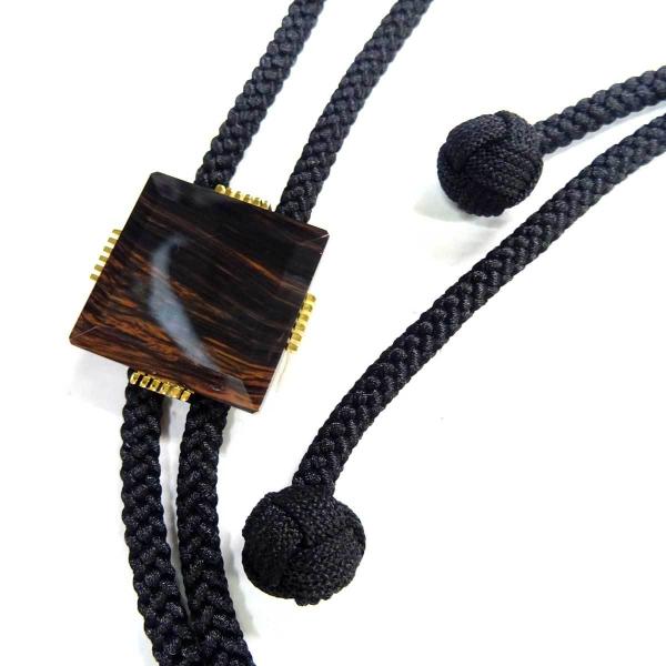 日本製 ループタイ ボロータイ ポーラータイ 正絹紐 ゴールドブラウン