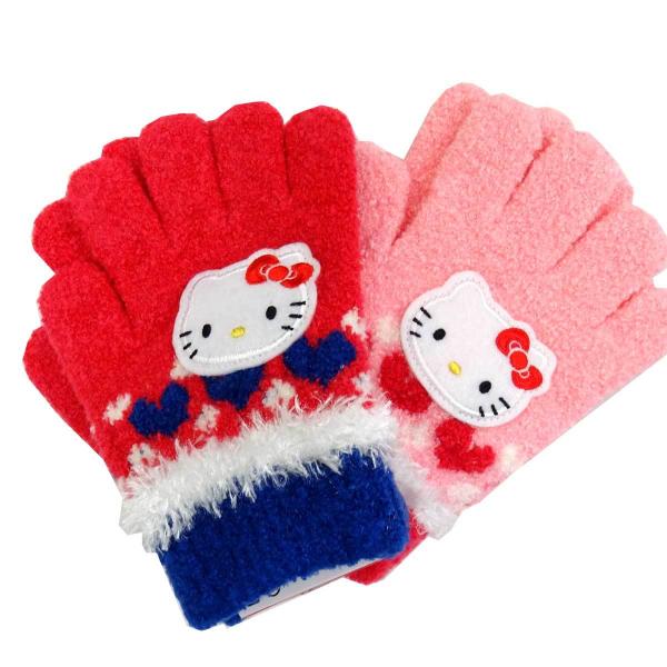 平成レトロ 新品 ハローキティ小さなニット手袋ストラップなど５点セット 日本製 子供用 手袋 五指 ハローキティ KT41303 6171-00301 : 日本橋