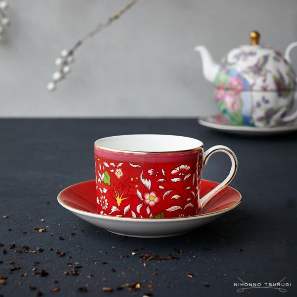 新品ウェッジウッド ワンダーラスト クリムゾンジュエル カメリアプ ティーボウル WEDGWOOD（ウェッジウッド） 並行輸入品 ワンダーラスト クリムゾン