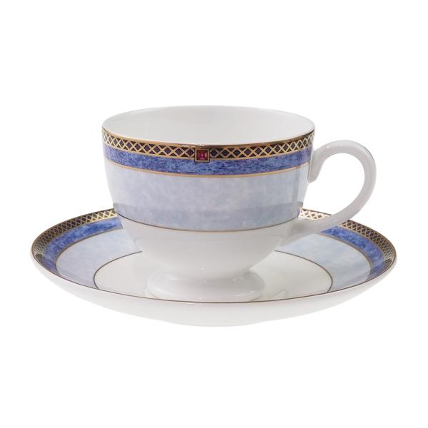 並行輸入品 【イギリス製 ／ 壺マーク】ウェッジウッド (WEDGWOOD) バレンシア ティーカップ＆ソーサー リー