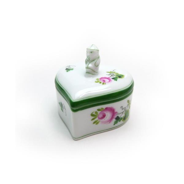 ヘレンド 並行輸入品 VRH ウィーンのバラ ハートボックス マンダリン