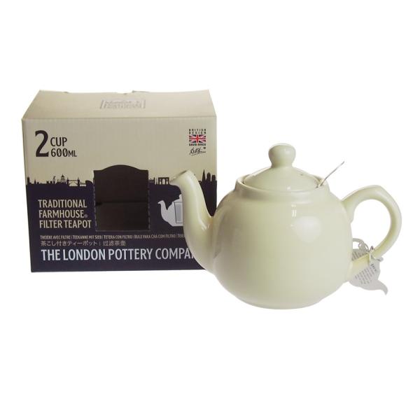ロンドンポタリー ファームハウス ティーポット アイボリー 2cup