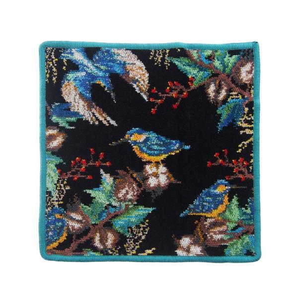 並行輸入品 フェイラー カワセミの家族 ハンカチ ブルー25×25cm