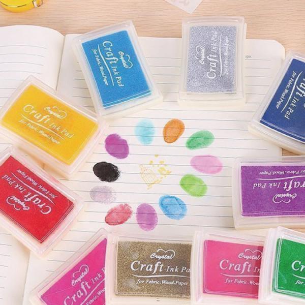 油性カラースタンプパッド おまかせ12色セット グラデーションカラー付き マスクのデコレーションにもオススメ 手形 イベント