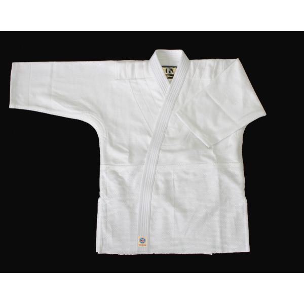 上衣 刺子地 腰下ダイヤ織  ズボン 9A太綾   合氣会公認品   木綿100% 稽古・演武どちらでも使える合氣道衣です。柔らかな風合いで、姿も形もキレイに決まります。