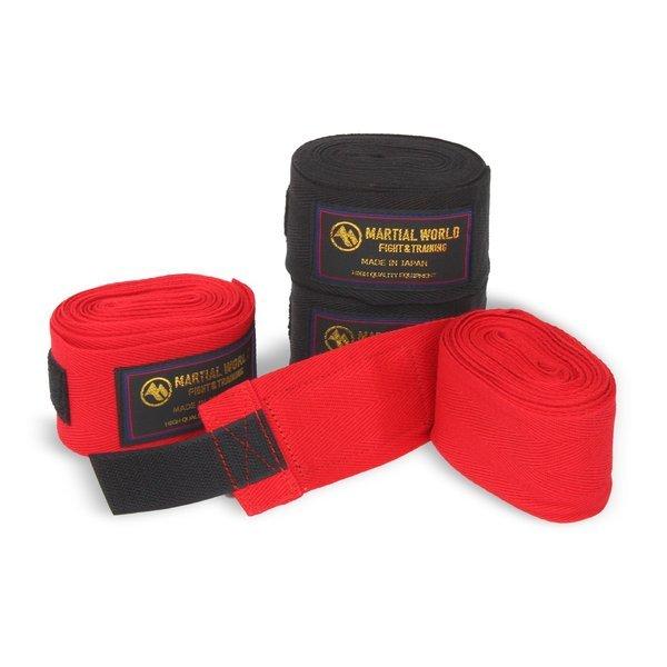 寸法 幅5cm長さ400cm 素材 綿100% カラー：赤、黒非伸縮タイプ生地素材や裁縫にこだわった品質の高いバンテージです。巻き心地や装着感がよく、巻き始めにはフィンガーループ、巻き終わりにはマジックテープという仕様で、簡単に装着可能です。