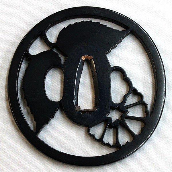 日本刀　鍔　銅　銀象嵌　菊の柄 鍔 t-207 鐔 菊花透 赤銅地 鍔・刀装具 : 日本刀販売の明倫産業 - 通販