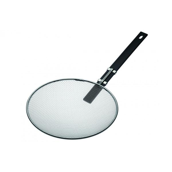 品番：10180材質：本体：18-8ステンレス/　柄：66ナイロン（ガラス繊維入り）/　耐熱温度：200℃寸法：φ210×H35×290（径×深さ×柄長）メッシュ（開き目：mm）：6.5（3.3）重量：300ｇ衛生的な樹脂ハンドルを採用。食...