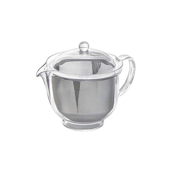 ●容量：480ml(満水)●材質：本体・蓋/PET(プラスチック製)　ストレーナー/18-8ステンレススチール●耐熱温度：110℃〜-20℃●プラスチック製なので軽くて、落としても割れにくい！●2人分に丁度いい容量です。●透明なのでお茶の色...