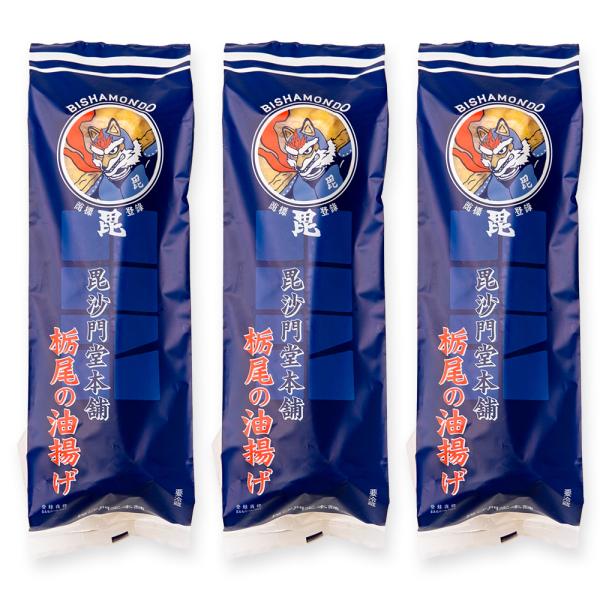 長岡市栃尾地区の名物「栃尾の油揚げ」。豆乳の濃度にこだわった油揚げは、きめ細かなしっとり食感で、大豆の旨味たっぷり！サッと焼くだけで、お酒のアテにも、ごはんのおかずにもなりますよ。「毘沙門堂本舗」は、栃尾のローカルヒーロー「トチオンガーセブ...