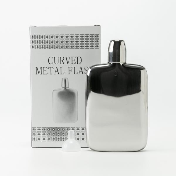 ウイスキーボトル ミラー ラウンド 200ml（化粧箱入・ロート付）/三宝