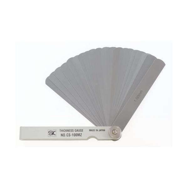 シクネスゲージ カラースリーブタイプ 白 CS-100MZ 幅12.7mm 長さ100mm 25枚組 0.03-1.00mm 新潟精機 [日本製]  [隙間ゲージ 隙間測定]