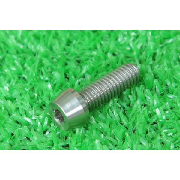 ・主な仕様： サイズ：Ｍ６＊１８ｍｍヘッド直径：最大　約　１０．０ｍｍ　コニカル形状　ヘッド高さ：約　６．０ｍｍ対応工具：Ｔ２５レンチ材質：Ｔｉ−６Ａｌ−４Ｖ平均重量：　約３．３ｇ／本※マニュアル、パッケージ無