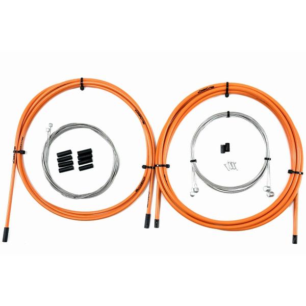 ・商品内容：・ブレーキアウター 外径　Φ5mm　長さ　2.5mx1本・シフトアウター　外径　Φ4mm　長さ　2mx1本・ブレーキワイヤ　ステンレススチール製　Φ1.5mm　長さ　1.7mx1本、1.1mx1本・シフトワイヤ　ステンレススチー...