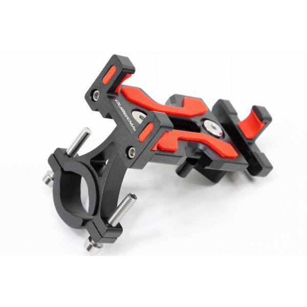 ・主な仕様： ・取り付けクランプ径：約Φ22.2〜32mm・高さ：約　80mm・対応スマホーサイズ：　厚み　最大　10mm　幅　最大　95mm・平均重量(ペア):　約　103g・※　パッケージあり、マニュアルあり(英文)