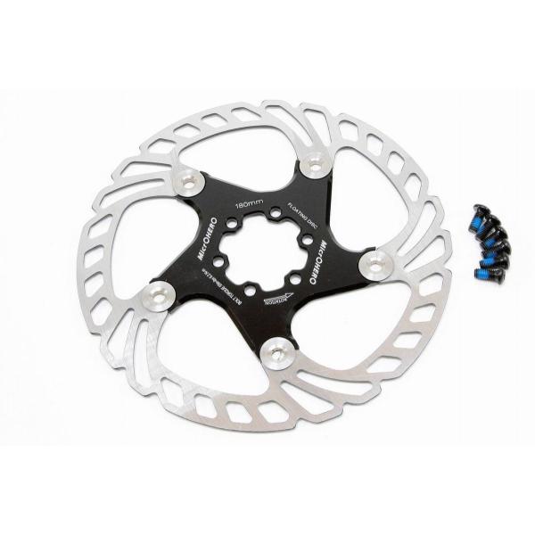 【即納】【超軽量85g】【MTB/ROAD 両用】MicrOHERO 2ピース F1 フローティングディスク ローター　140mmサイズ　1枚　ブラック