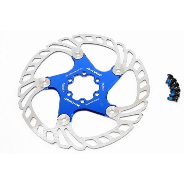 【即納】【超軽量85g】【MTB/ROAD 両用】MicrOHERO 2ピース F1 フローティングディスク ローター　140mmサイズ　1枚　ブルー