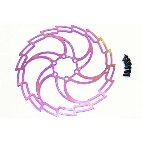 【即納】【超軽量108g】MicrOHERO　180mmサイズ　ディスクブレーキ　ウェブ　ローター　MH-A180　1枚　レインボーカラー