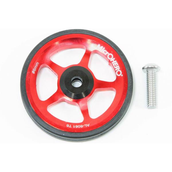 MicrOHERO 折りたたみ自転車 イージーホイール 補助ホイール アルミニウム合金 軽量  Easywheel For Brompton レッド 1個